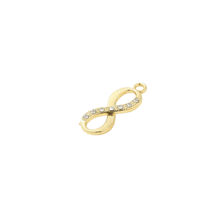 Transparent Side View of the Gold Infinity Crystal Rhinestone Charm
