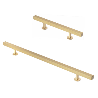 Industry Hardware - Lew's Square Bar Cabinet Knobs and Handles in Brushed Brass