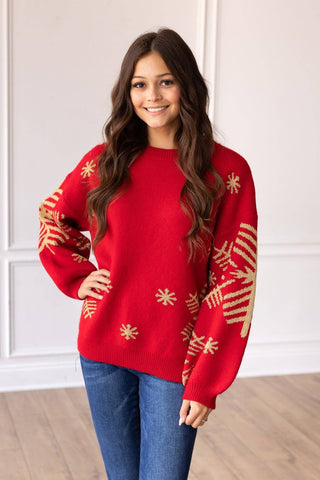 Red Snowflake Sweater