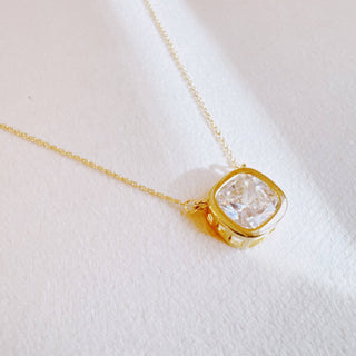 Cushion Cut Diamond Necklace by Ellison+Young
