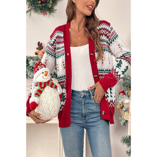 Christmas Print Cardigan