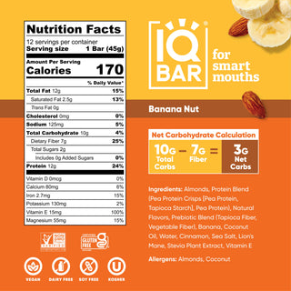 IQBAR - IQBAR Banana Nut | Brain + Body Keto Protein Bars