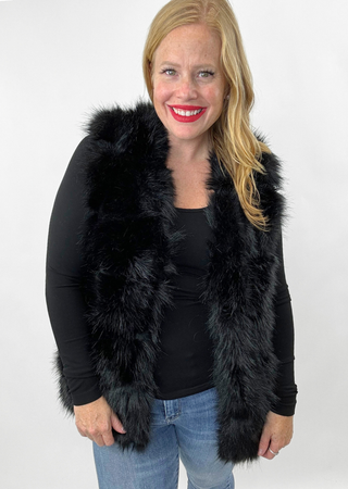 Posh Faux Fur Vest: Light Grey