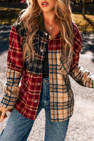 Plaid Patchwork Shacket