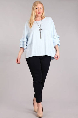 Plus Size Ruffle Sleeve Top