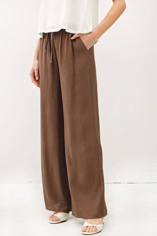CRINKLE WIDE-LEG PANTS