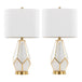 Gold Metal, White Glass, White Linen