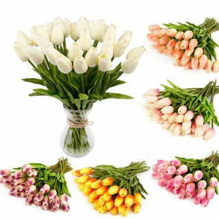 Home Collection - Home Collection 10-Pack Artificial Tulips Real Touch Silk Flowers