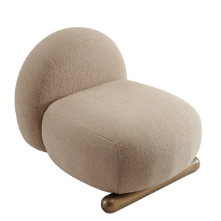 Statements by J - Pasha Shearling Latte Lounge Chair, Cozy Accent Chair