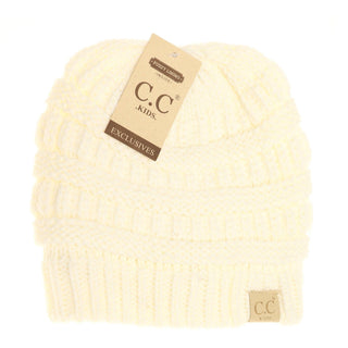 Kids Solid Fuzzy Lined CC Beanie