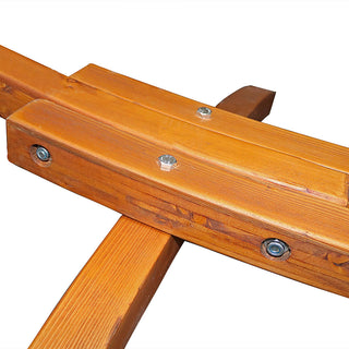 Sunnydaze Decor - Wooden Arc Hammock Stand with Hooks and Chains - 12 ft