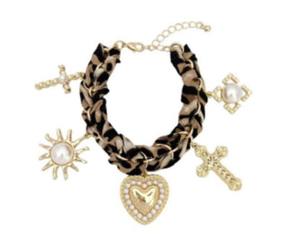 Heart Charm Scarf Bracelet