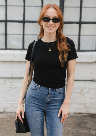 ELIETIAN - Short Sleeve Waist Length Top