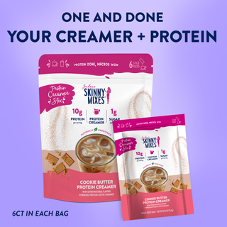 Jordan's Skinny Mixes cookie butter protein creamer stick bags, 6-count package