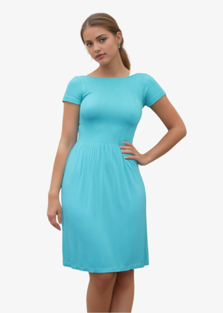 Knee Length Cap Sleeve Dress