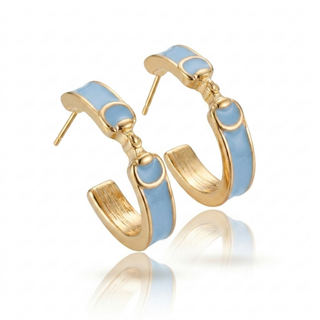Derby Horse Bit Color Hoop Earrings - Slim & Sleek
