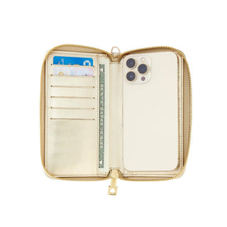 Oventure - Zip Around Leather Wallet in Luxurious Gold