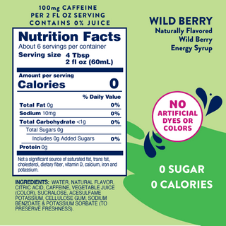 Free Wild Berry Energy Syrup - 375ml