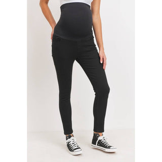 Stretch Maternity Skinny Jeans With Elastic Belly Band