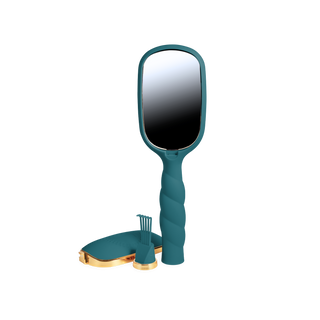Teleties boar bristle hair brush in Teal With It, side view