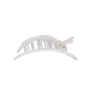 TELETIES white flat hair clip comb base with small gold dot detail