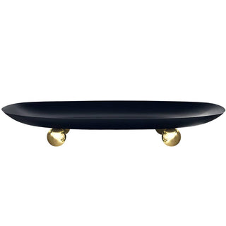Godinger - Temari Black and Gold Footed Oval Platter