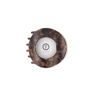 Teleties medium flat circle hair clip in tortoise, shown as a set
