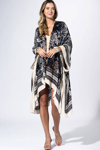 Indigo Bandana Border Kimono