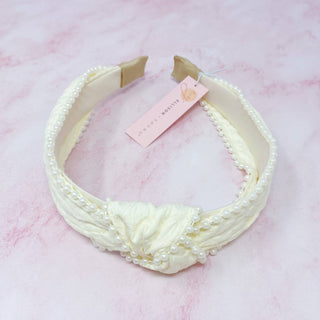 Elegant Knot Pearl Embellished Headband