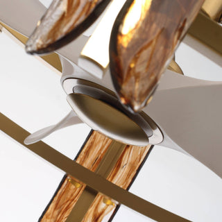 Brio Lighting - Ceiling Fan Modern 32" Perimost 3-Blade Gold Glass LED Light