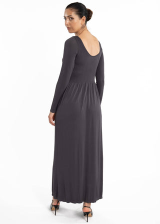 Long Sleeve Maxi Dress: Black