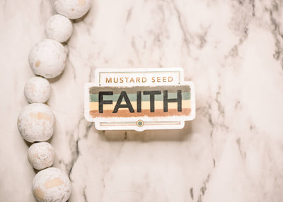Mustard Seed Faith Clear, Vinyl Sticker, 3x3 in.