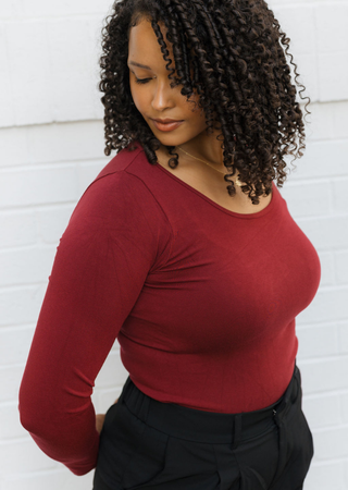 Reversible Long Sleeve - Curvy Fit: Magenta