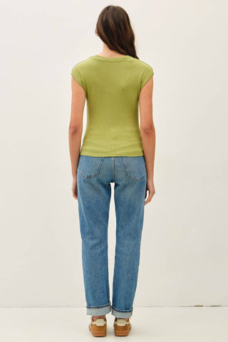 RIBBED SCOOP NECK MODAL TOP