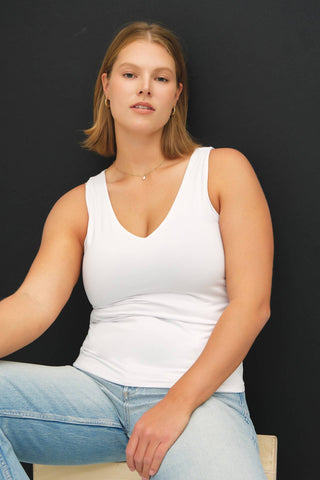 PLUS BASIC FULL LENGTH V-NECK TANK