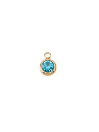 Front of Gold Rhinestone Charms | Assorted in Blue 