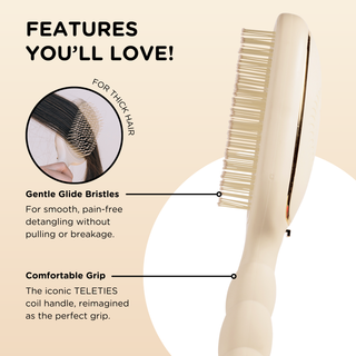 TELETIES Detangler Brush for Thick Hair in Tan