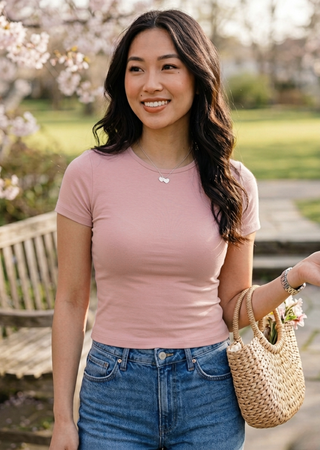Short Sleeve Waist Length Top