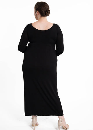 Long Sleeve Maxi Dress: Black