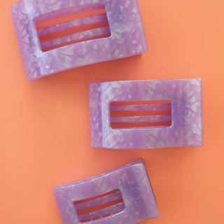 TELETIES - Flat Rectangle Hair Clip | Medium | Lavender Mist