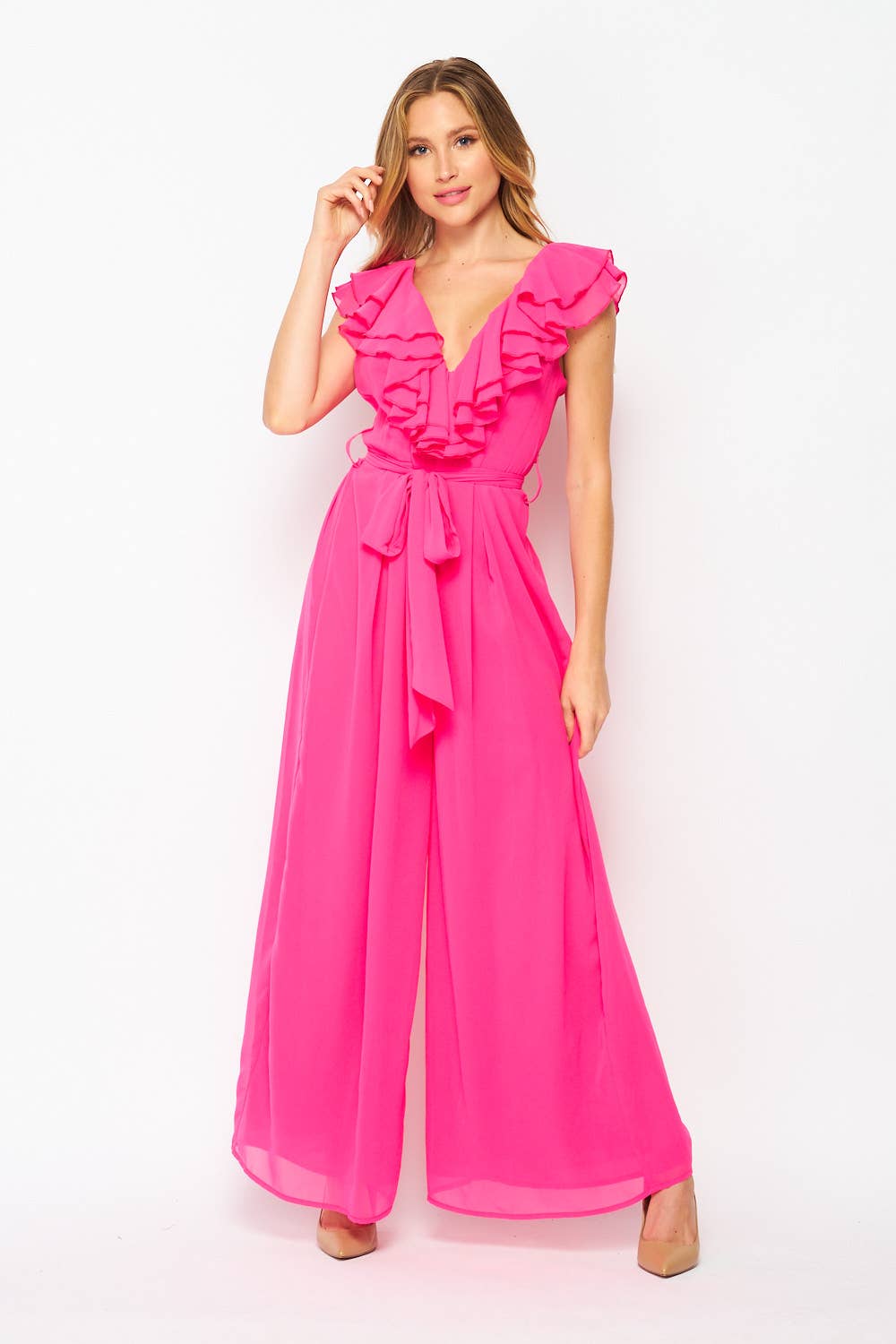 Hot Pink Jumpsuit with tie