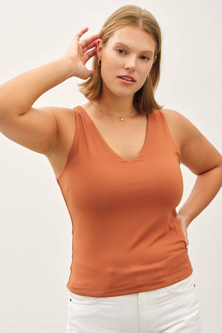 PLUS BASIC FULL LENGTH V-NECK TANK