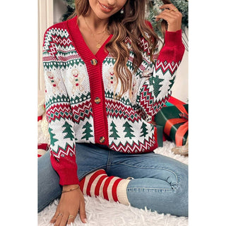 Christmas Print Cardigan