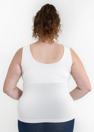 Built-In-Bra Tank - Curvy Fit: Ivory