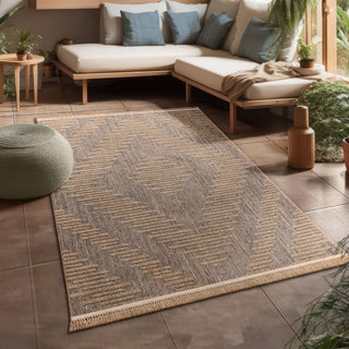 Paco Home - In- & Outdoor Rug Cologne with Bohemian Diamond Pattern