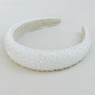 Beaded In Art Headband: White