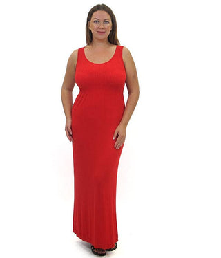 Sleeveless Maxi Dress: Love Red