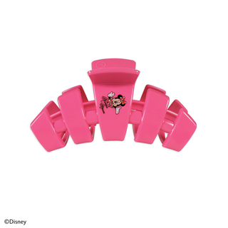 Pink claw hair clip with Minnie Mouse character graphic