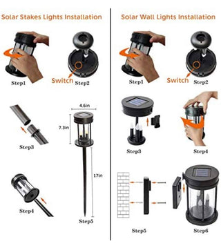 OutdoorSolarOutlet - Solar Flickering Candle Lantern Outdoor Garden Stake Lights