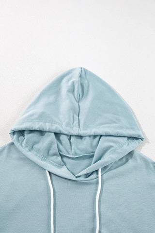 Drawstring Ruffled Long Sleeve Hoodie